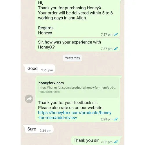 honeyx men's honey review from customer in Pakistan